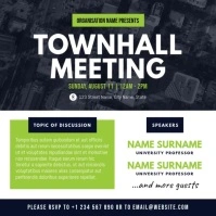 White and Green Townhall Meeting Square Video template