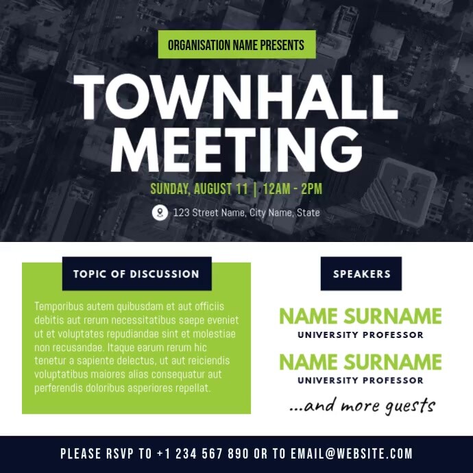 Town Hall Meeting Agenda Template