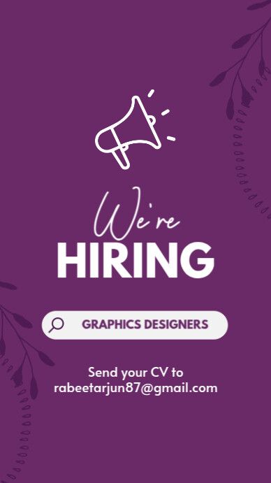 White and Magenta Modern & Minimal We Are Hiring  Instagram Story template