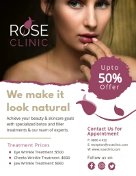 White and pink medspa botox flyer template