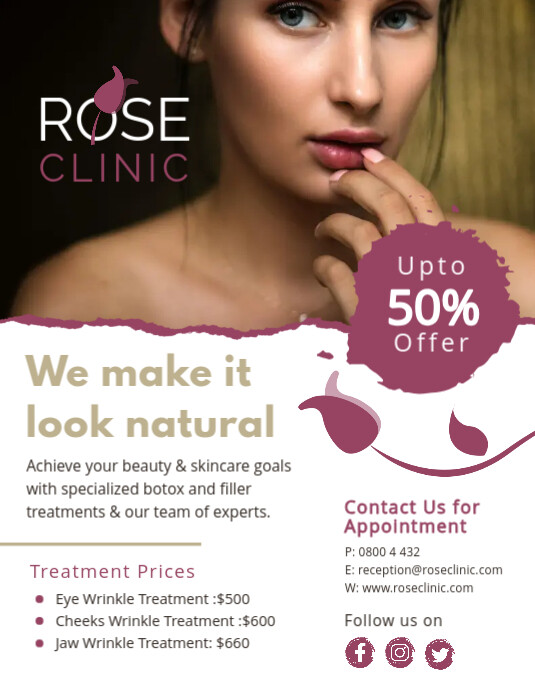 Copy of White and pink medspa botox flyer | PosterMyWall