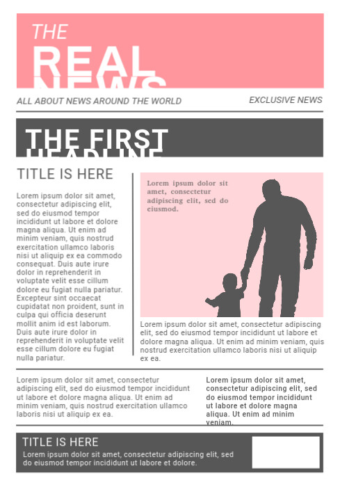 White and Pink Newspaper Layout Template | PosterMyWall