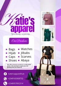White and Purple Maximalist Boutique Flyer Design A5 template
