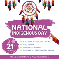 White and Purple National Indigenous Day Even template