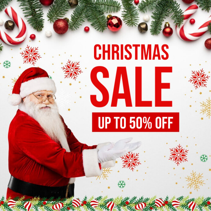 Copy of White and Red Christmas Sale Instagram Post | PosterMyWall
