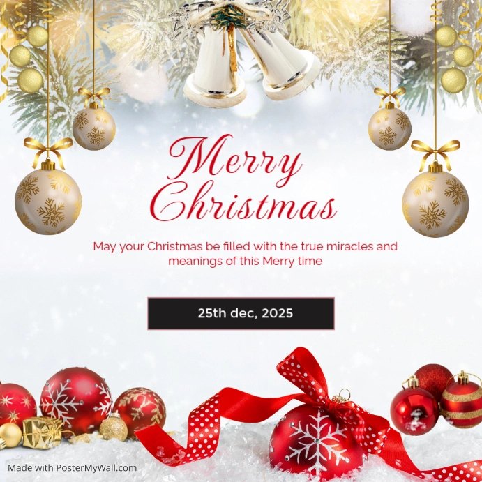 Copy of White and Red Classy Merry Christmas Intagram Post Instagram ...