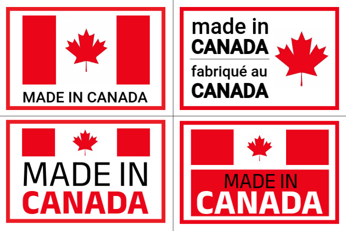 White and Red Collage Made In Canada Labels Templat | PosterMyWall