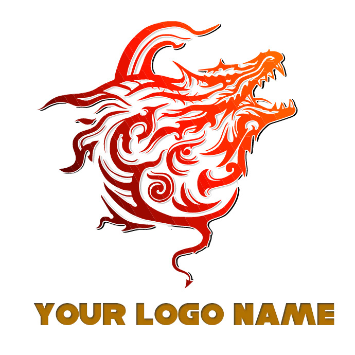 White and red dragon, Symbol Dragon Logo, sym Logotyp template