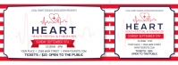 White and Red Heart Health Fundraising Ticket Facebook Cover template