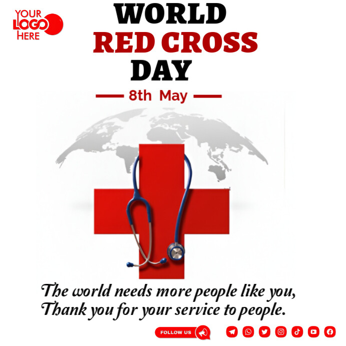 Copy of White and red Modern & Minimal World Red Cross Day Instagram ...