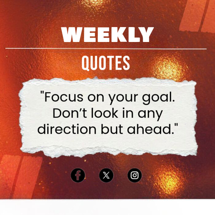 White and Red Modern & Minimal Focus On The Goal Inspirational Quotes  Instagram Post template