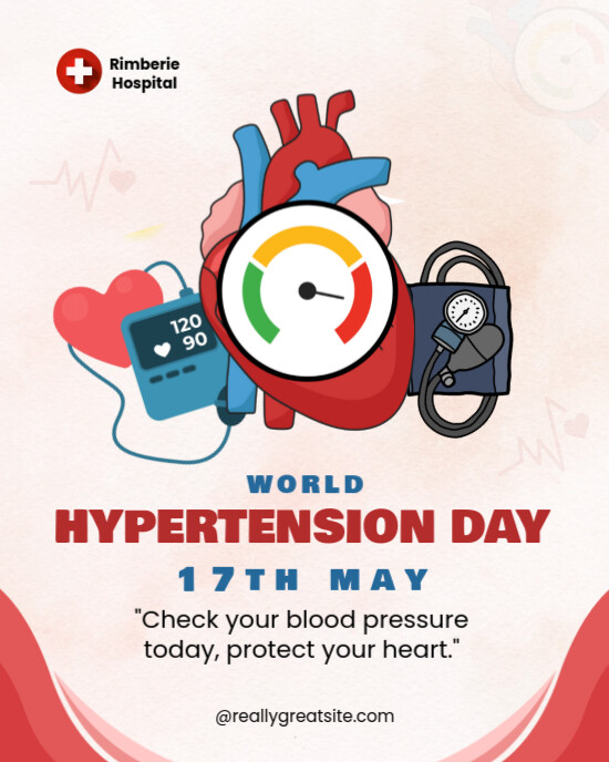 White and Red Modern & Minimal World Hypertension Day Instagram Portrait template