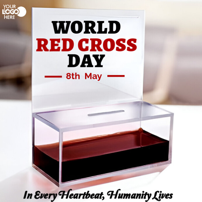 White and red Modern & Minimal World Red Cross Day Instagram Post template