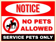 White and Red No Pets Allowed Notice Yard Sig template