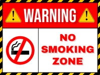 White and Red No Smoking Zone Yard Sign template