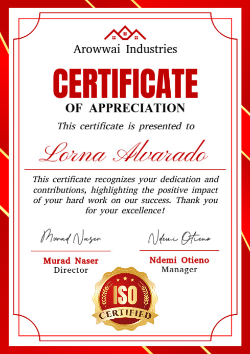 White and Red Professional Certificate of Appreciation A4 template