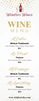 White and red wine list Half Page Letter template