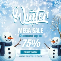 White and Sky-Blue Joyful Winter Sale Instagram Post template