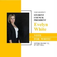 White and Yellow Student Council Election Campaign Square Vi Vierkant (1:1) template