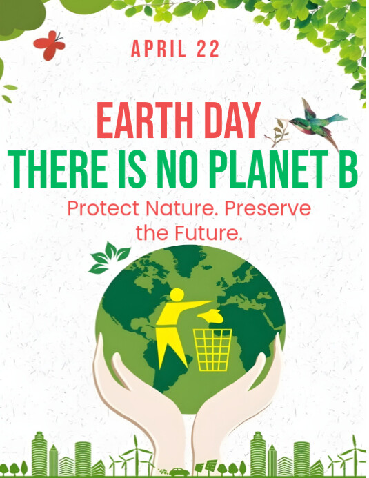 Copia de White April 22 Earth Day Flyer (us Letter) | PosterMyWall