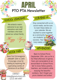 White April Pto Classroom Newsletter A6 template