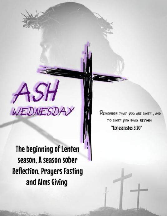 White Ash Wednesday Flyers Template | PosterMyWall