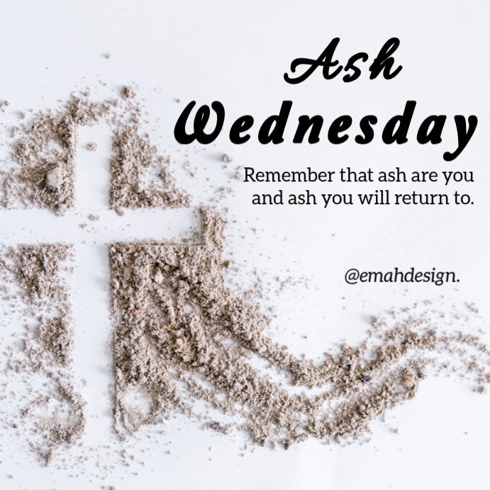 White Ash Wednesday Post Template | PosterMyWall