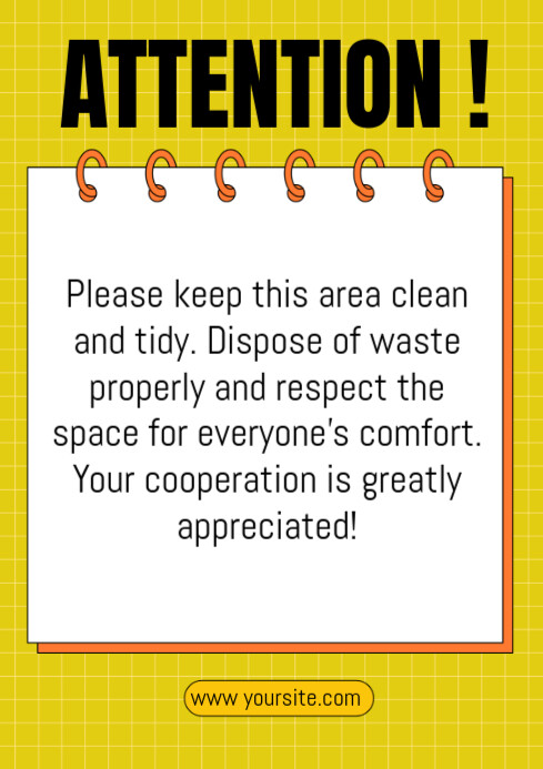 White Attention  A2 template