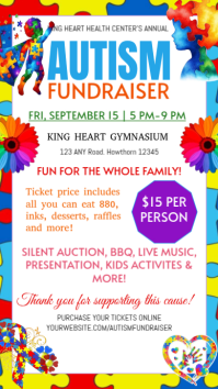 White Autism Awareness Fundraiser Event Invite Instagram Story template