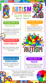 White Autism Awareness Spirit Week  Instagram Story template