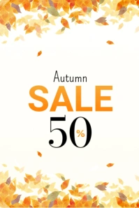 White  Autumn Sale  Poster template