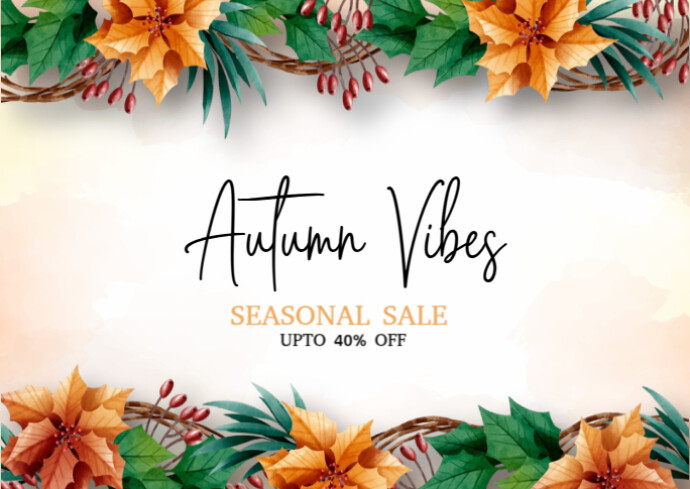 White Autumn Vibes Postcard template