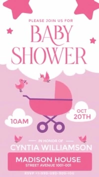 White Baby Shower Flyer Instagram Story Instagram-Story template