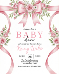 White Baby Shower Instagram Portrait template