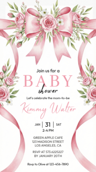 White Baby Shower Instagram Story template