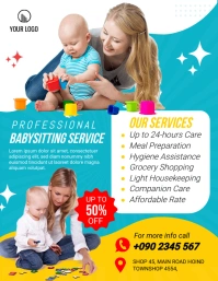 White Babysitting Service Flyer (us Letter) template