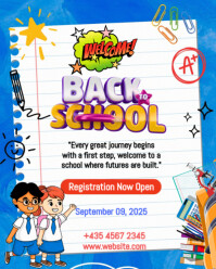 White Back To School  Instagram Portrait template