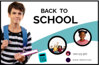 White Back to School Label Video template