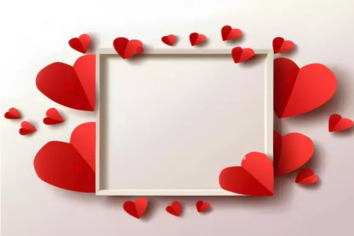 white background frame with hearts template ( | PosterMyWall