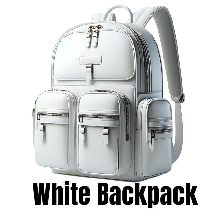 White Backpack Design Template | PosterMyWall