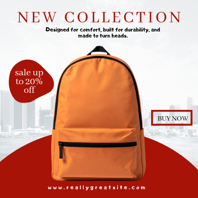 Backpack Facebook Posting White Backpack Sale Instagram Post Template | PosterMyWall