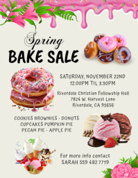White Bake Sale Flyer template