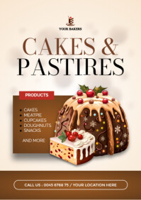 White Bakery Products Promotion A4 Template