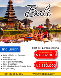 White Bali Travel Package Flyer template