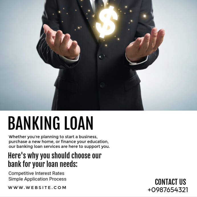 White Banking Loan Instagram Post Template | PosterMyWall