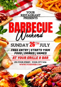 White Barbecue Event A2 template