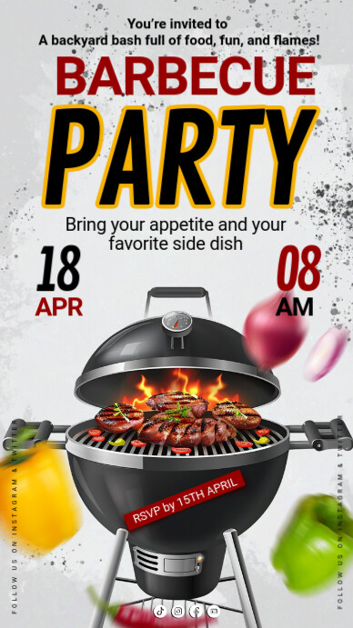 White Barbecue Party Instagram Story template