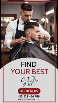 White Barber Shop Posters Instagram Story template