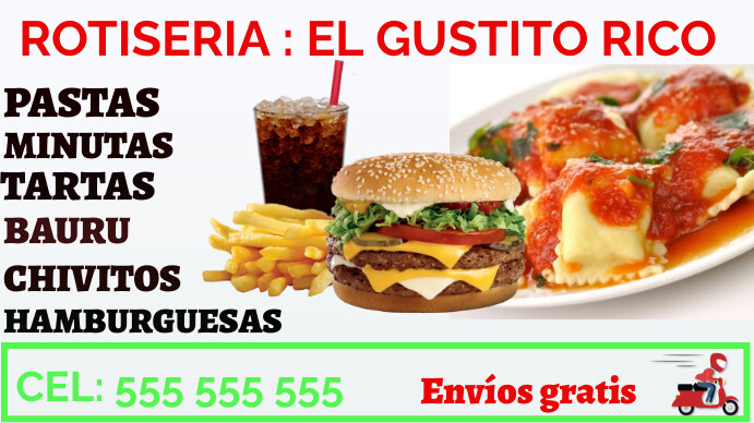 White Basado En Listas Rotiseria Menu Pantall 数字显示屏 (16:9) template