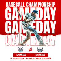 White Baseball Championship Instagram Post template